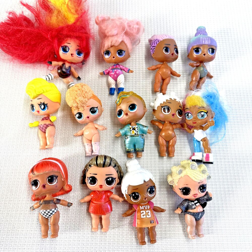 LOL Surprise Doll Lot of 13 Figurines - No Accessories - Mixed Series/Hair